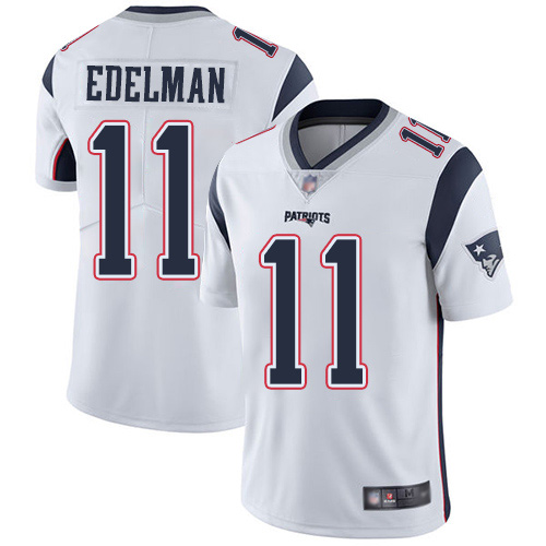 New England Patriots Football #11 Vapor Limited White Men Julian Edelman Road NFL Jersey